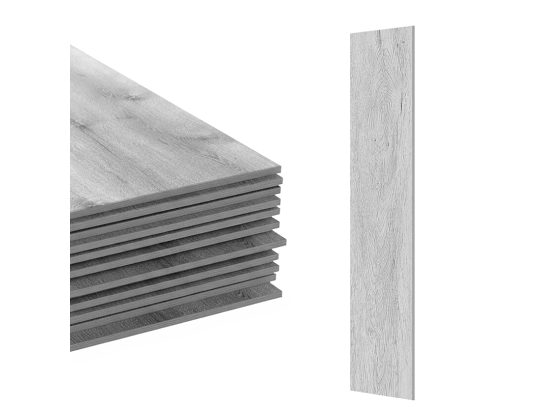Suelo De Pvc Autoadhesivo Relaxdays, 5 M²/36 Piezas, Madera, Baño, Cocina, Baldosas 91 X 15 Cm, Antideslizante, Claro.