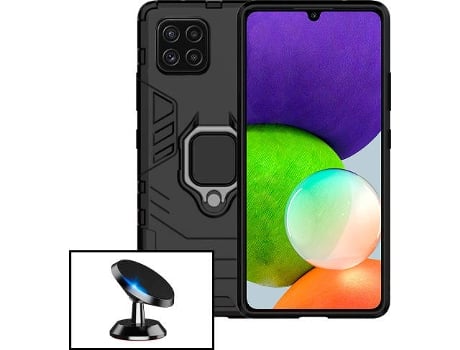 Carcasa + Soporte Magnético Samsung Galaxy A22 PHONECARE Military Defender Negro