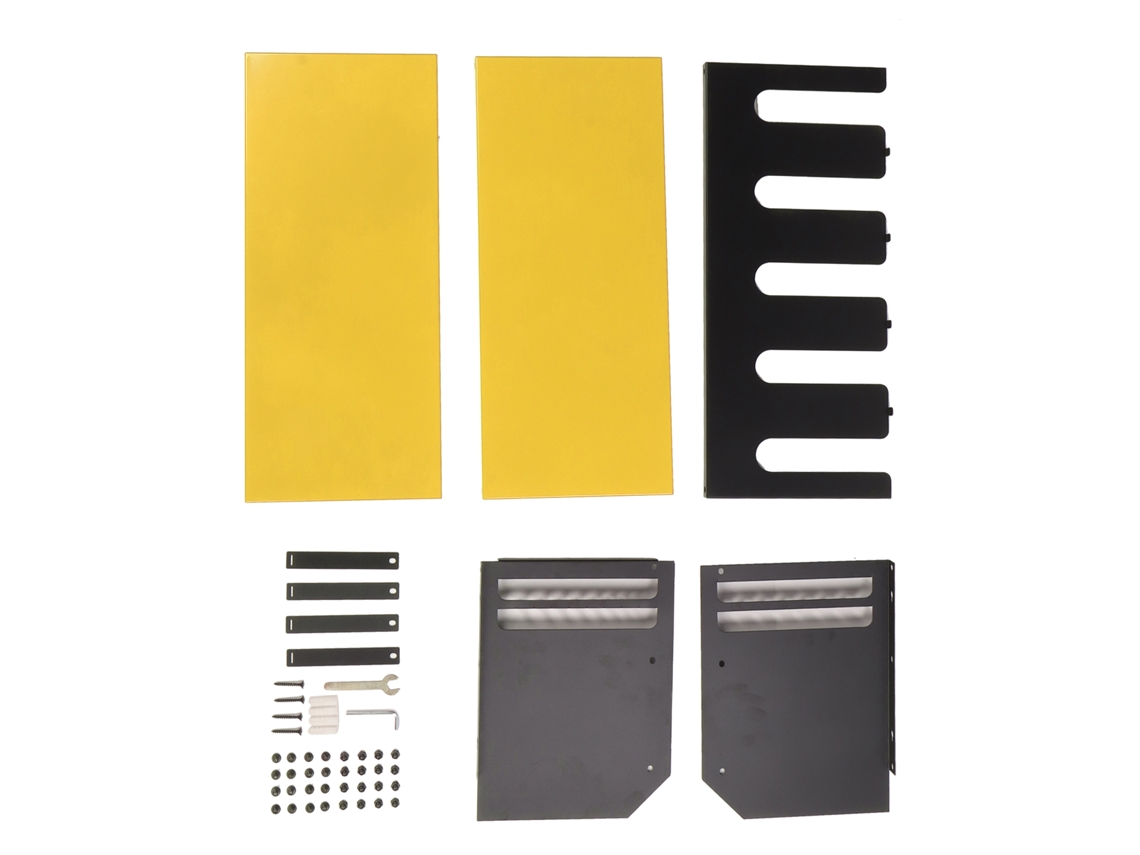 Organizador de herramientas eléctricas de pared con 5 compartimentos, soporte para taladro eléctrico, soporte resistente para taladros.