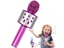 Micrófono De Karaoke Inalámbrico Bluetooth Para Niños, Portátil, 4 En 1, De Mano, Con Conexión De Aluminio.