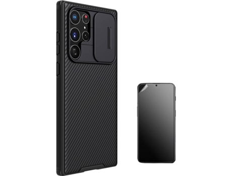Funda + Protector de Pantalla Samsung S22 Ultra Nillkin Camshield Negro