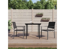 Juego de comedor de jardín de mimbre PE y acero Dkd Home Decor