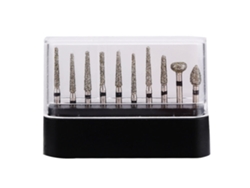 10 Brocas De Diamante Dentales Fg De 1,6 Mm Para Taladro Manual De Alta Velocidad Con Mango De Acero Inoxidable.