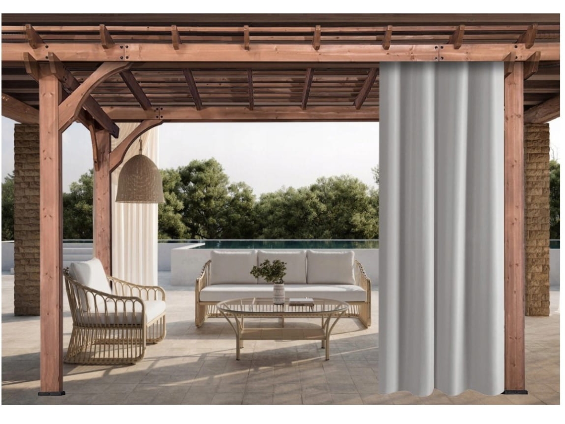 Cortinas Exterior 155x220cm Gris Cortina para Pérgola Impermeable Cortina exterior para terraza Cortina parasol para balcón