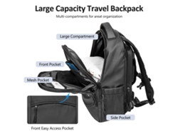 Mochila con ventilador USB y capacidad para un portátil de 16 pulgadas.