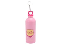 Botella De Agua Infantil Portátil De Acero Inoxidable Rosa Con Un Bonito Diseño De Dibujos Animados.