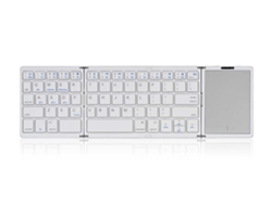 Teclado Bluetooth Plegable Triple Con Touchpad, Diseño Magnético, Batería De Larga Duración, Color Plata Espacial