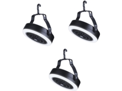 Juego De 3 Ventiladores Usb Para Camping, 18 Led, Luces Portátiles Multifuncionales Para Tiendas De Campaña, Diseño Negro.