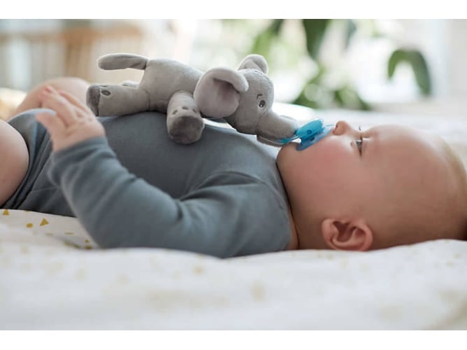 Chupetes AVENT Snuggle Elefante + Ultra Soft (0-6m - Azul)