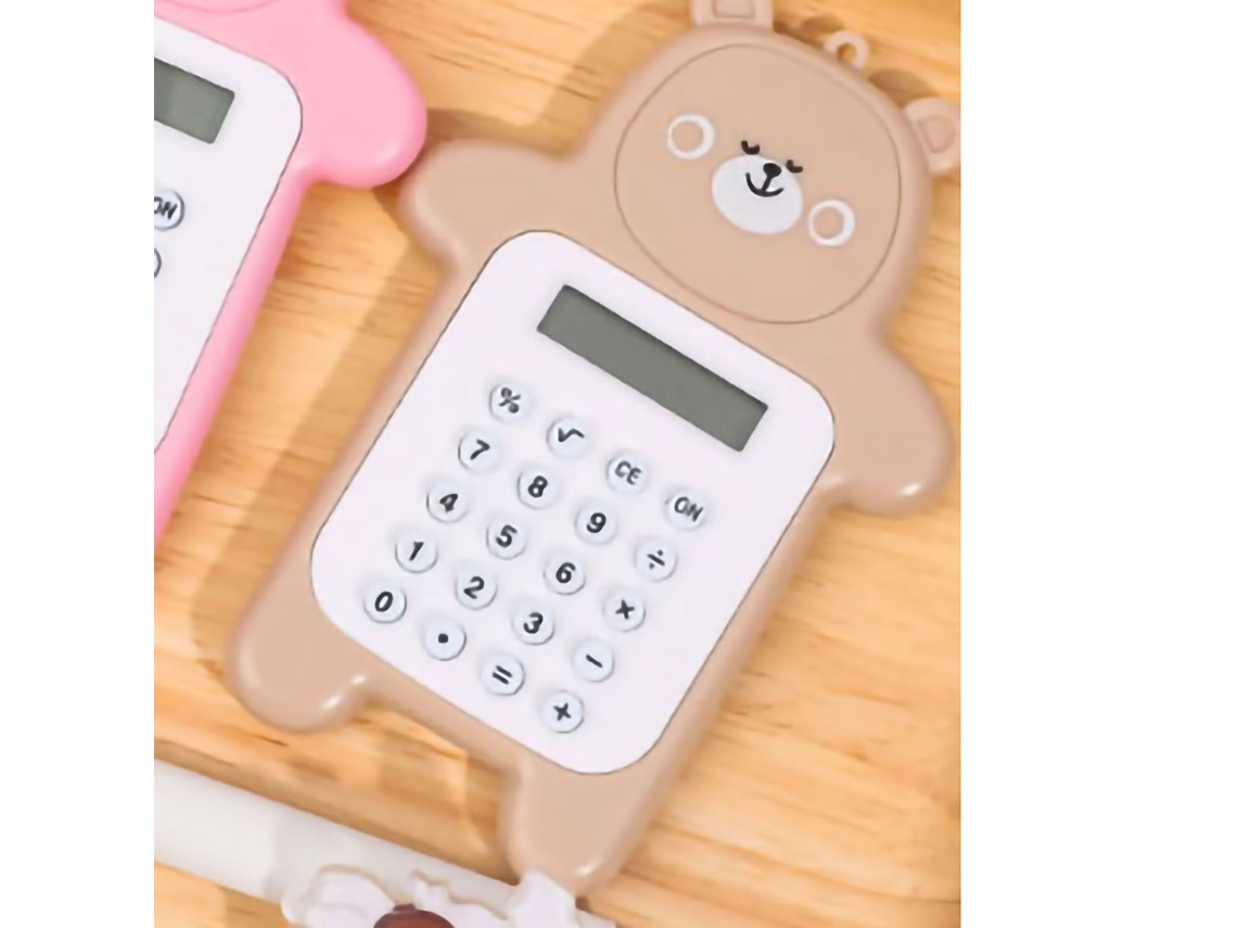 Calculadora Portátil Mini Oso Lindo 8 Dígitos Estilo Cartoon Para Estudiantes Niñas Regalo Oso Amarillo