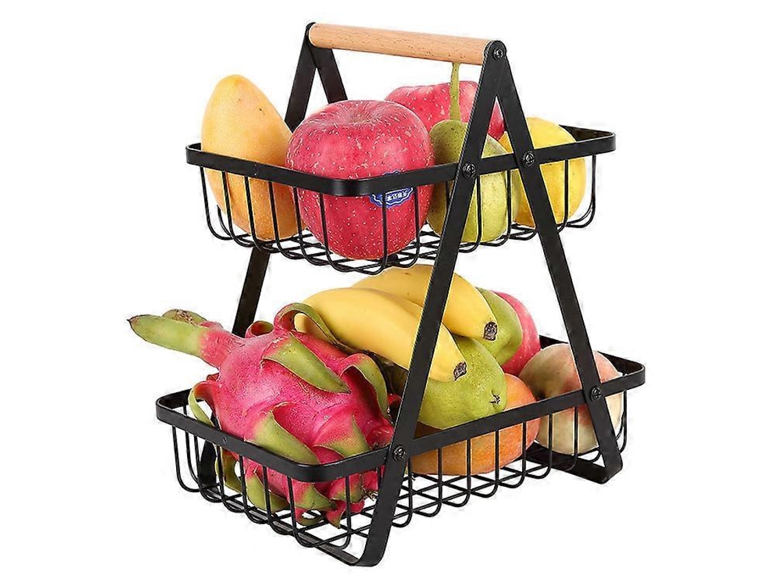 Omni-rack De Verduras De 2 Capas, Canasta De Almacenamiento Desmontable Para Frutas Y Verduras, Soporte Metálico Multifuncional