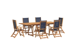 Maison Exclusive - Juego Comedor De Jardín 7 Pzas Madera Maciza Acacia Y Textileno