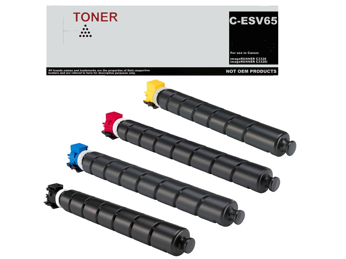 Cexv65 C-exv65 5761c001 5762c001 5763c001 5764c001 Paquete de 4 tóners multicolor compatibles con Canon Imagerunner C3326, Imagerunner C3326i