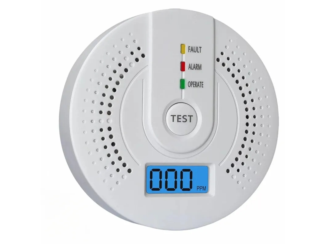 Detector Monóxido Carbono Co Led Botón Silencio Seguridad Hogar