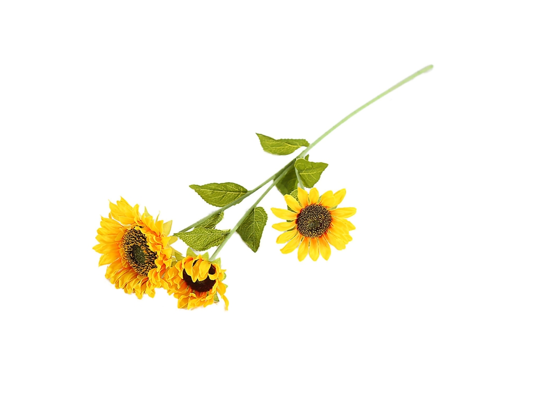 Ramo de girasol artificial con serigrafía para decoración de habitaciones, hogar y bodas, 7 ramas.