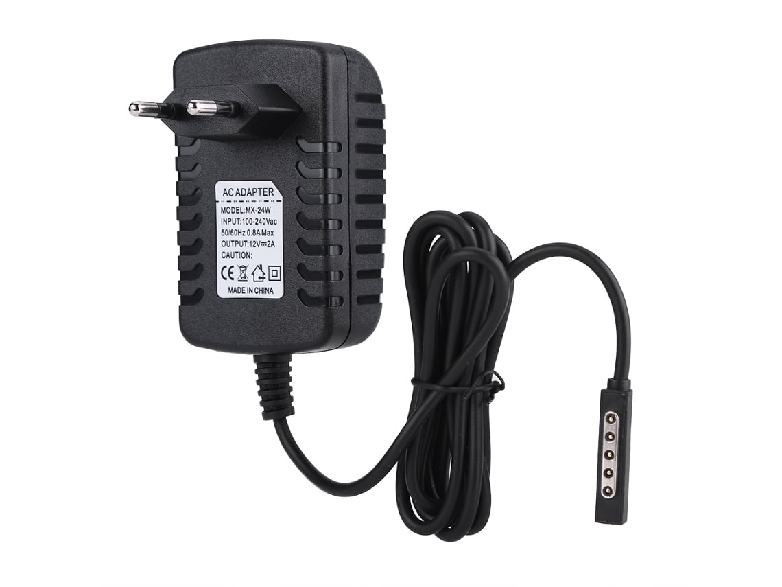 Cargador de tableta con adaptador de corriente de 12 V y 2 A para Microsoft Surface RT/RT2, color negro y dorado