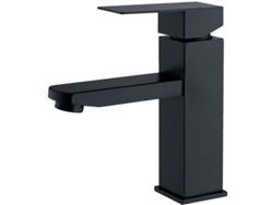 Grifo de baño de acero inoxidable con manija cuadrada, opciones de agua fría y caliente, y grifo extraíble para lavado de manos. Mdug
