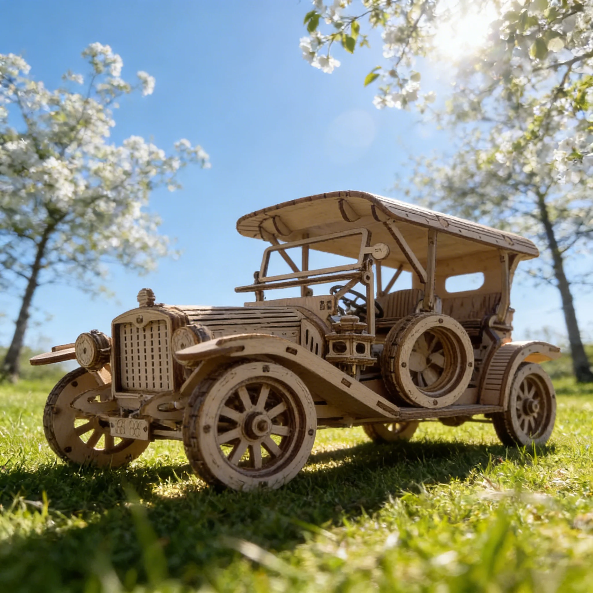 Kit De Rompecabezas 3d De Madera Para Armar Tú Mismo: Modelo De Coche Clásico Retro.