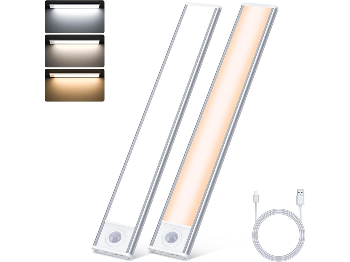 Luz Gabinete 30 Cm Recargable 3000mah 3 Temperaturas Dimensible Infinita C Sensor