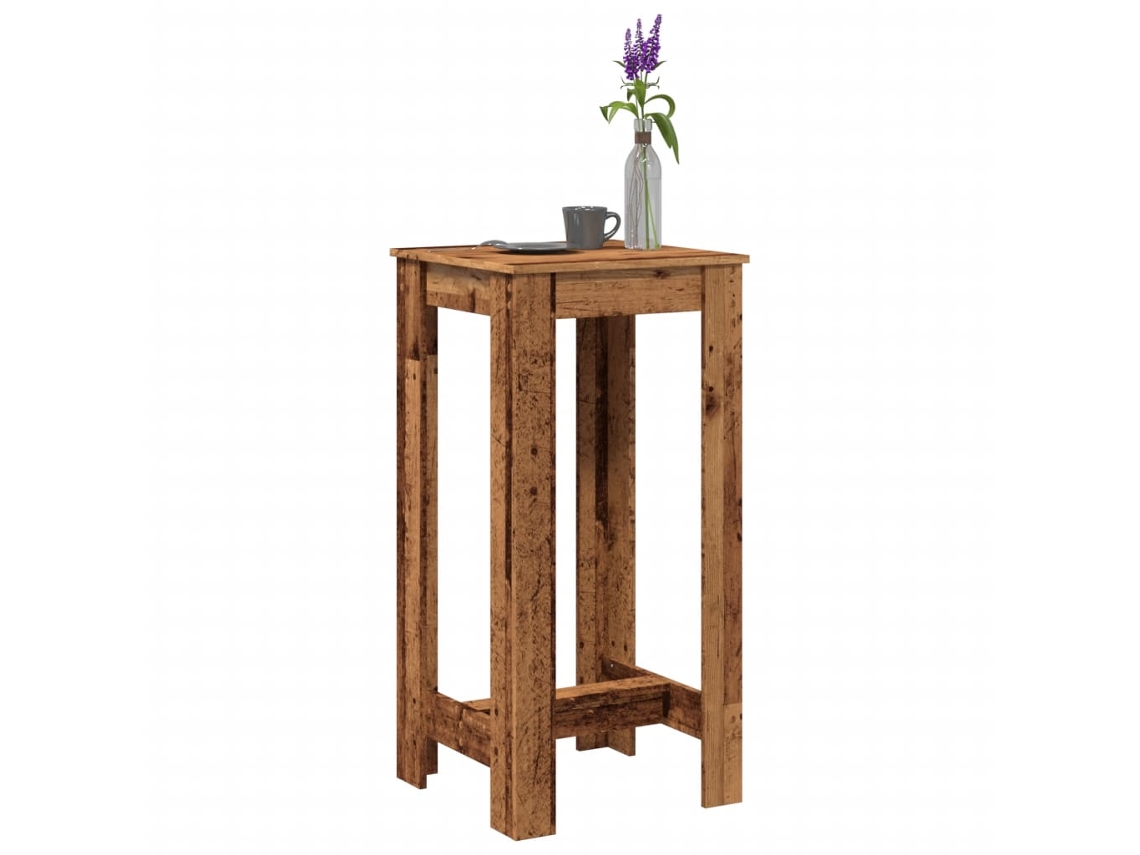 Mesa Alta De Bar | Mesa De Café Madera De Ingeniería Envejecida 51x50x103,5 Cm