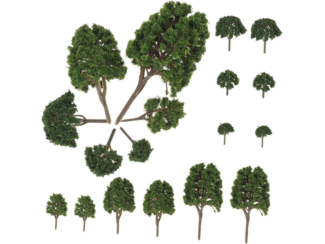 Lote De 24 Árboles De Plástico En Miniatura, Modelos Decorativos, Formas Realistas.
