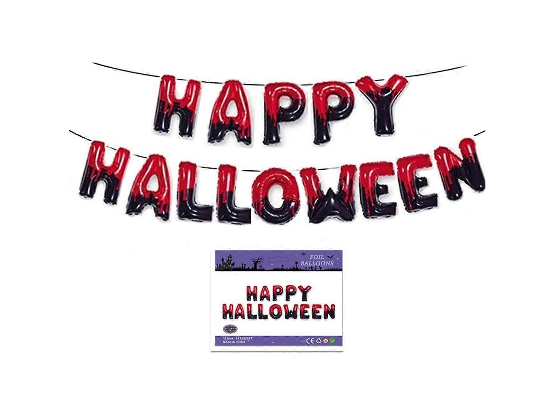 Decoraciones para fiestas de Halloween, pancartas y guirnaldas de papel para colgar con la frase "Feliz Halloween". Ly Ebike