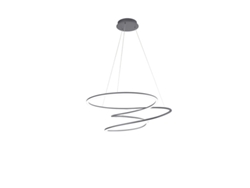 Lámpara colgante LED SPIRA en metal gris metalizado 96W PERENZ