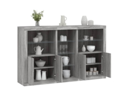 Aparador | Mueble De Comedor | Buffet Con Luces Led Gris Sonoma 162x37x100 Cm Wsd813151