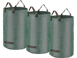 3 Bolsas Jardín 500l Xxl Resistentes, Mango Doble, Autoportantes Y Plegables, Reutilizables, Material Pp Para Residuos Vegetales Y Más