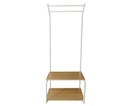 Percha Entrada Metalica 2 Estantes 2 Barras Nyana Home Blanco