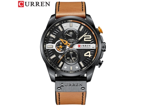 Relojes para Hombres, Reloj con Correa de Cuero para Hombres Relojes de Pulsera con Calendario de Cuarzo Impermeables para Hombres-Concha Negra Neg...