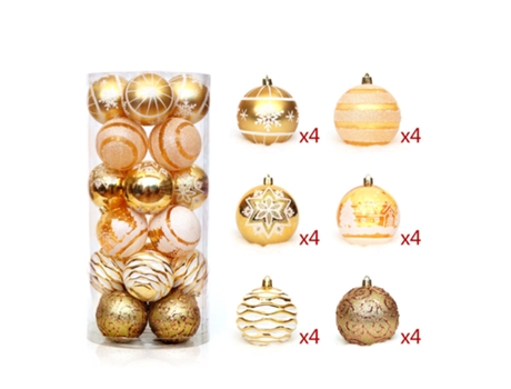 24 Uds adorno de bola de Navidad decoración de árbol de Navidad 6cm/2,36 pulgadas