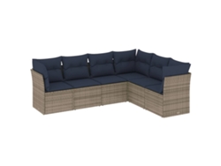 Maison Exclusive - Conjunto De Sofá De Jardín De 6 Piezas Con Cojines, Poliratán Gris