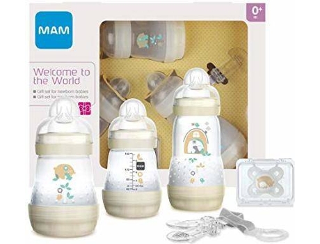 Conjunto 3 Biberónes MAM Welcome to the World (Beis)
