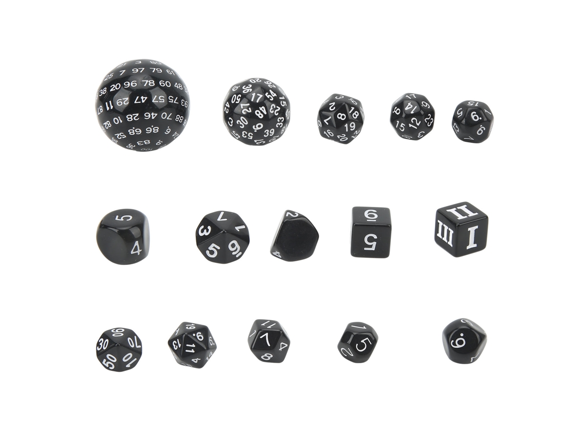 Juego De 15 Dados Poliédricos Acrílicos D3 A D100 Para Juegos De Rol De Mesa.