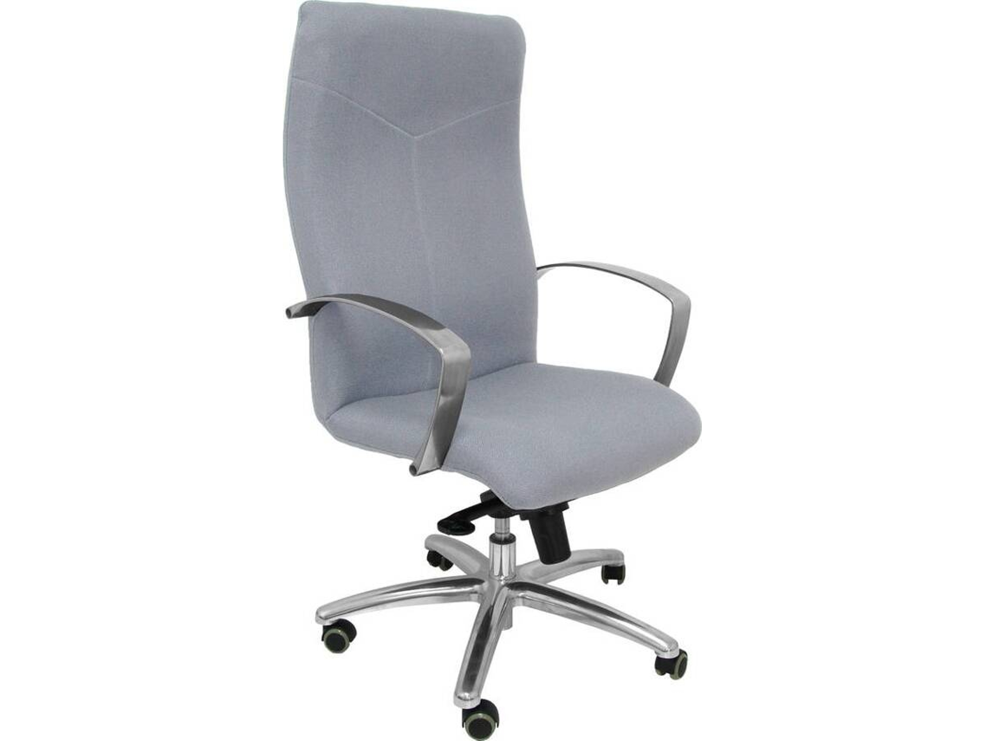 Silla de Escritorio Ejecutiva PYC Caudete Gris con ruedas antiarañazos (Brazos Fijos - Tejido)