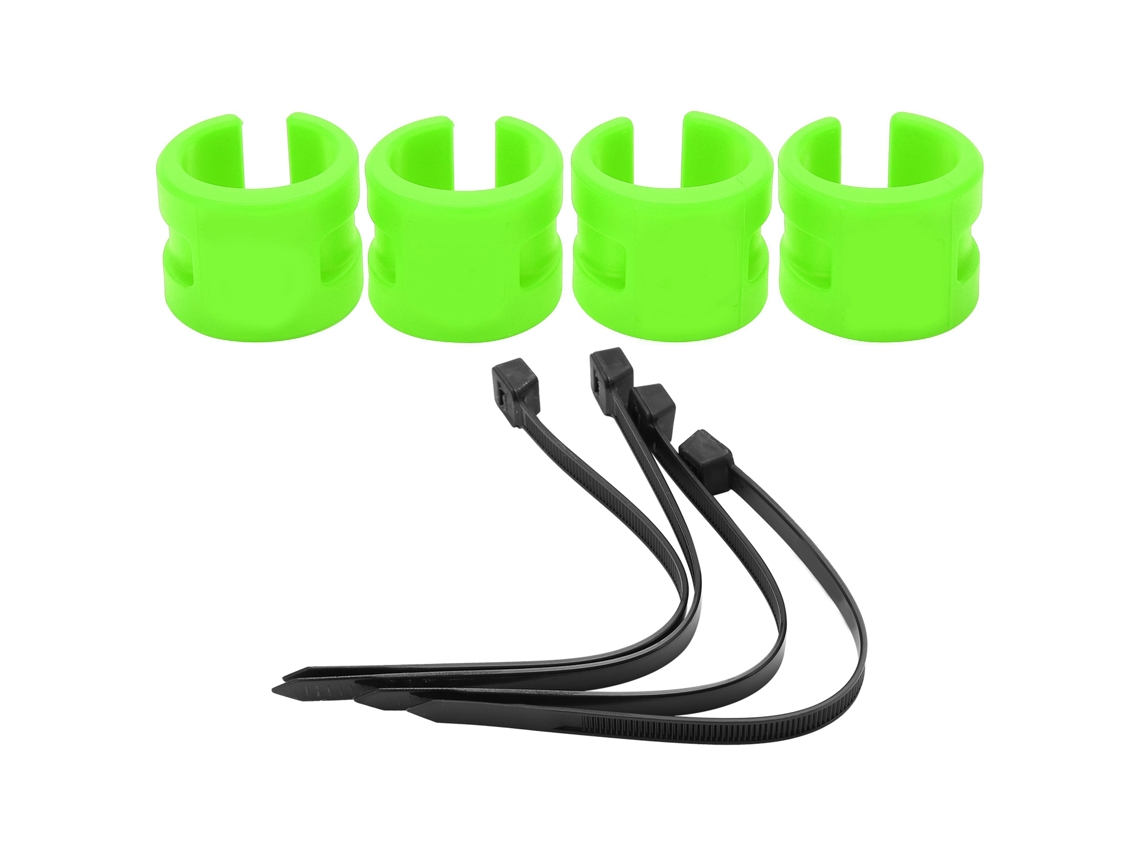 anillos de goma antichoque para protector de cadena delantero y trasero de bicicleta, adhesivo verde