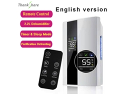 Deshumidificador y purificador de aire inteligente MDUG de 2,2 litros con control remoto, control de humedad y apagado automático.