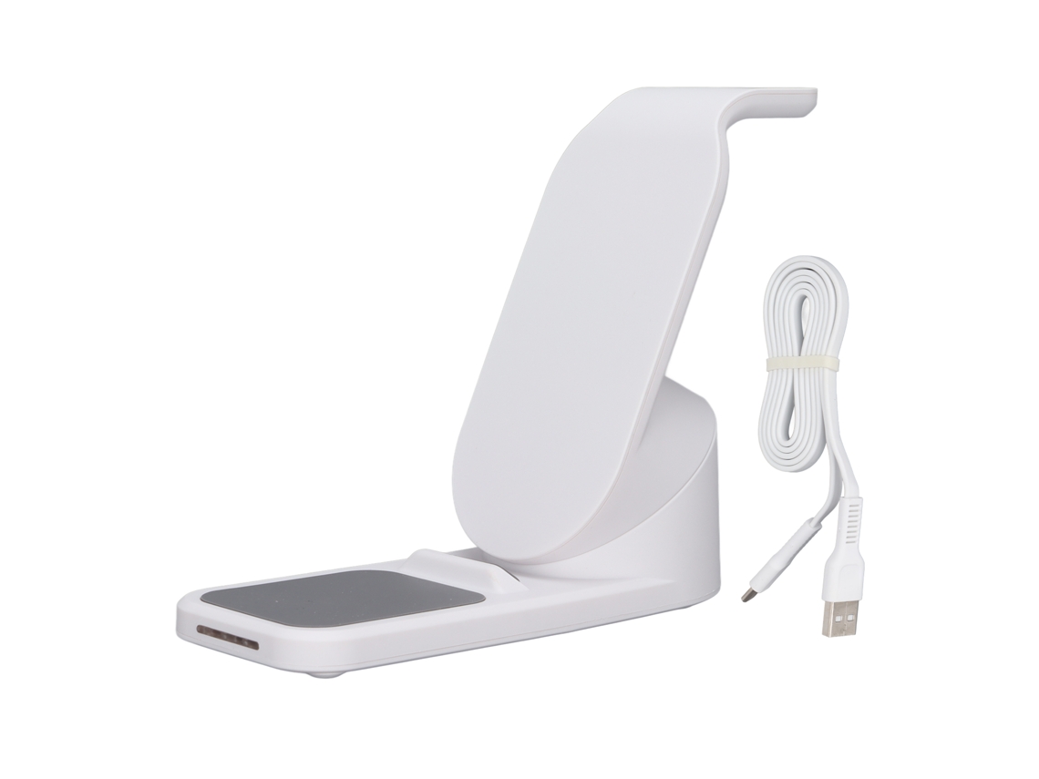 Suporte Carregador Sem Fio T8 Pro 3 Em 1 Rotação Dobrável Fast Charging Para Iphone E Iwatch