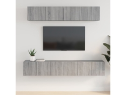 Pack Muebles de Armario Tv 5 Pzs Madera Procesada Sonoma Gris