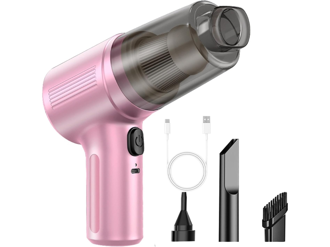 Aspirador De Pó Sem Fio Para Carro, 2500pa De Potência, Sucção Eifson (rosa)