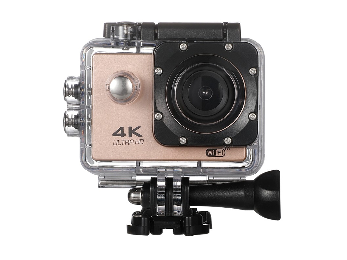 Cámara de acción 4K Ultra HD resistente al agua, 12 MP, resistente al agua, control remoto 2.4G, pantalla de 2 pulgadas, dorada. PAPRIKA