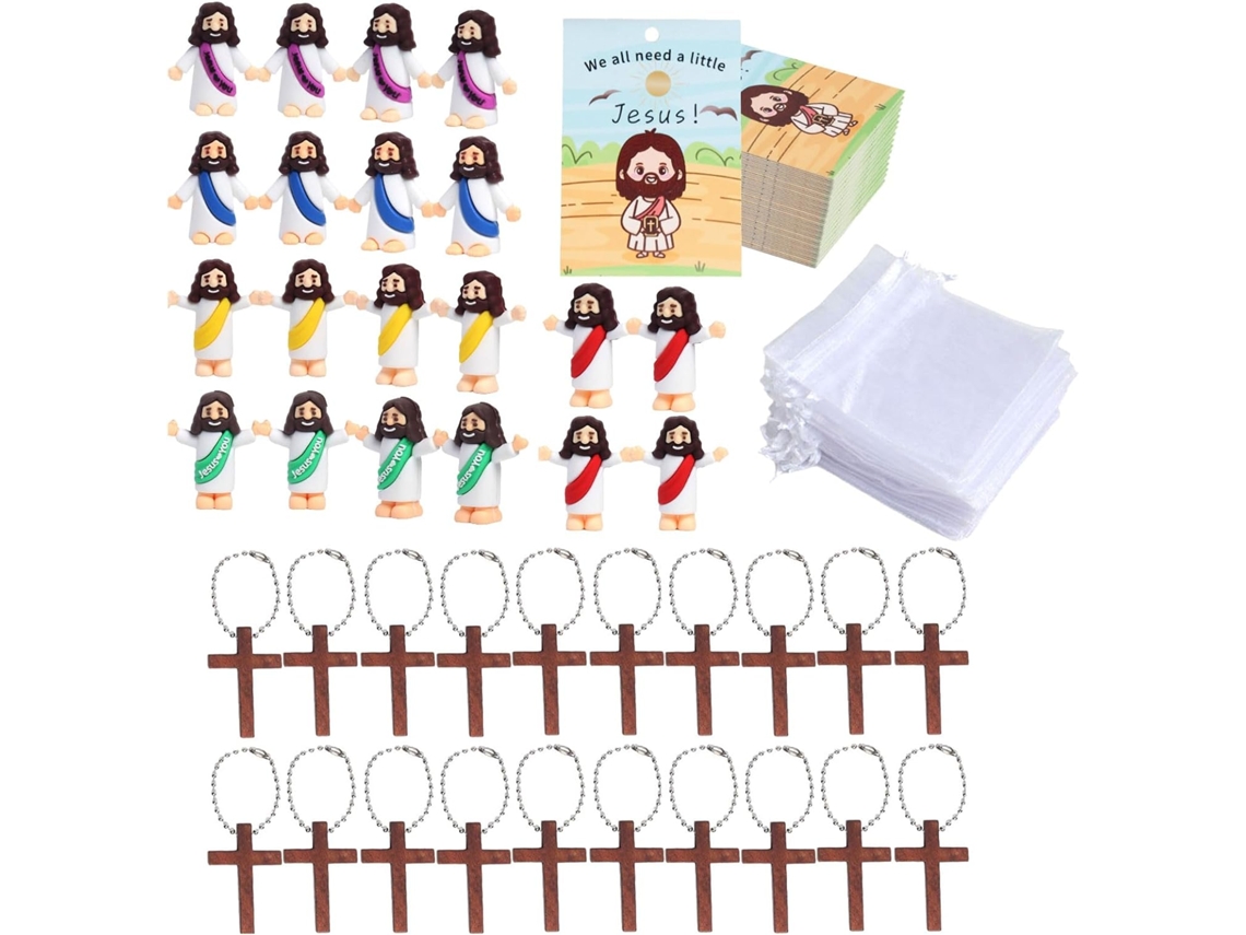 Juego de 20 amuletos de bolsillo y tarjetas devocionales SFUSHOS para niños