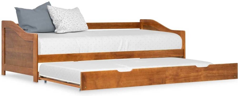 Estructura Sofá-Cama de mover VIDAXL 90x200 cm marrón madera pino (Compatible con Colchón: 90x200 cm)