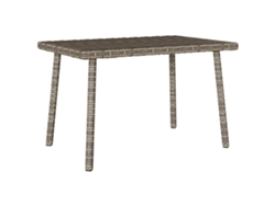 Mesa de centro rectangular para jardín, 60 x 40 x 37 cm, ratán gris PE Lovely Home
