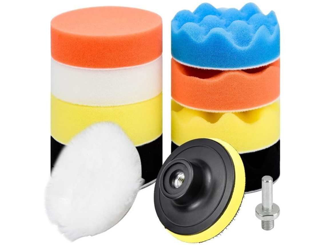 Kit De 11 Esponjas De Pulido Con Adaptador Para Broca M10 Para Automóviles Y Objetos Metálicos.