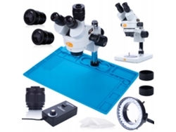 Microscopio trinocular Mercury Pro – Zoom de 7x a 45x | Iluminación LED ajustable | Ideal para electrónica y joyería