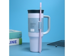 Taza térmica Oowala gris de 1.18 litros, vaso portátil para hielo con aislamiento al vacío de doble capa en acero inoxidable. Sfushos (40 oz)