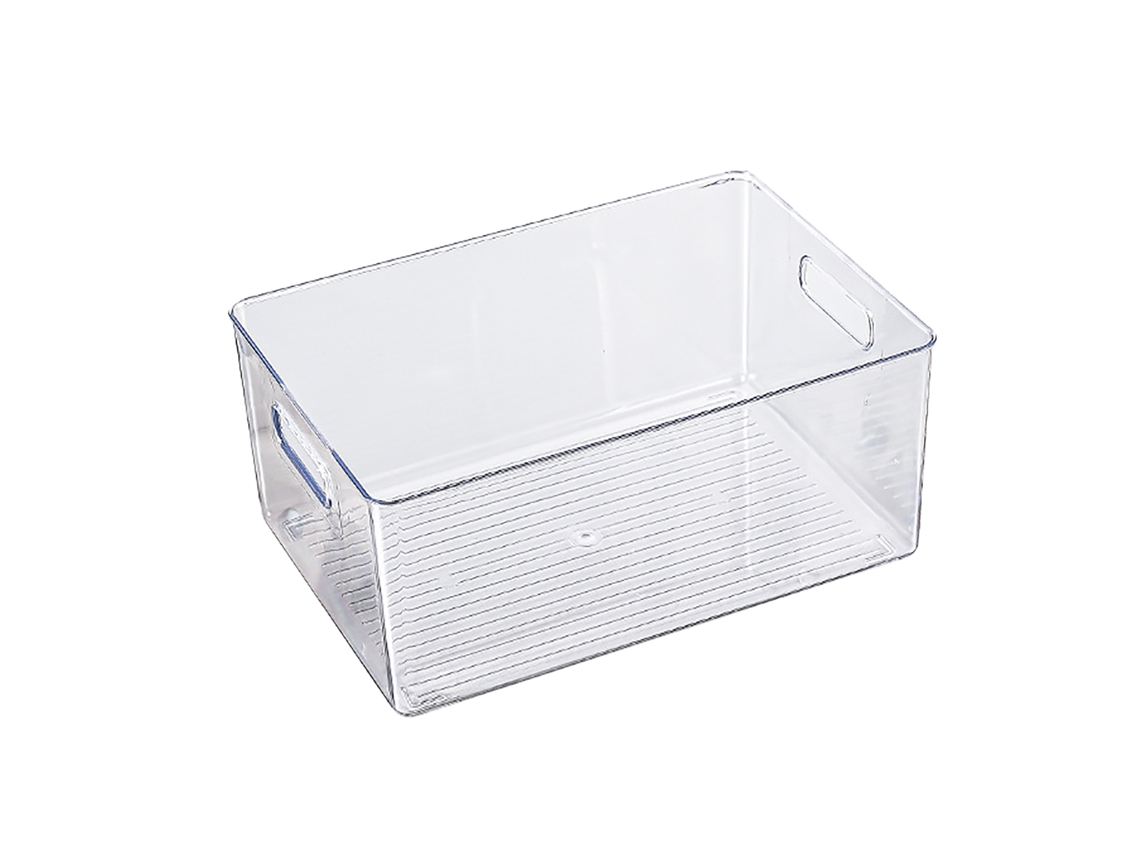Caja Organizadora Transparente Para Libros Con Asa: Organizador Versátil Para Escritorio Y Armario.