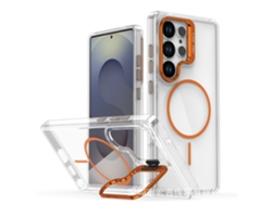 Capa Magnética Transparente Para Celular, Em Cores Vibrantes, Com Proteção Para Laranja - Samsung A57 5g